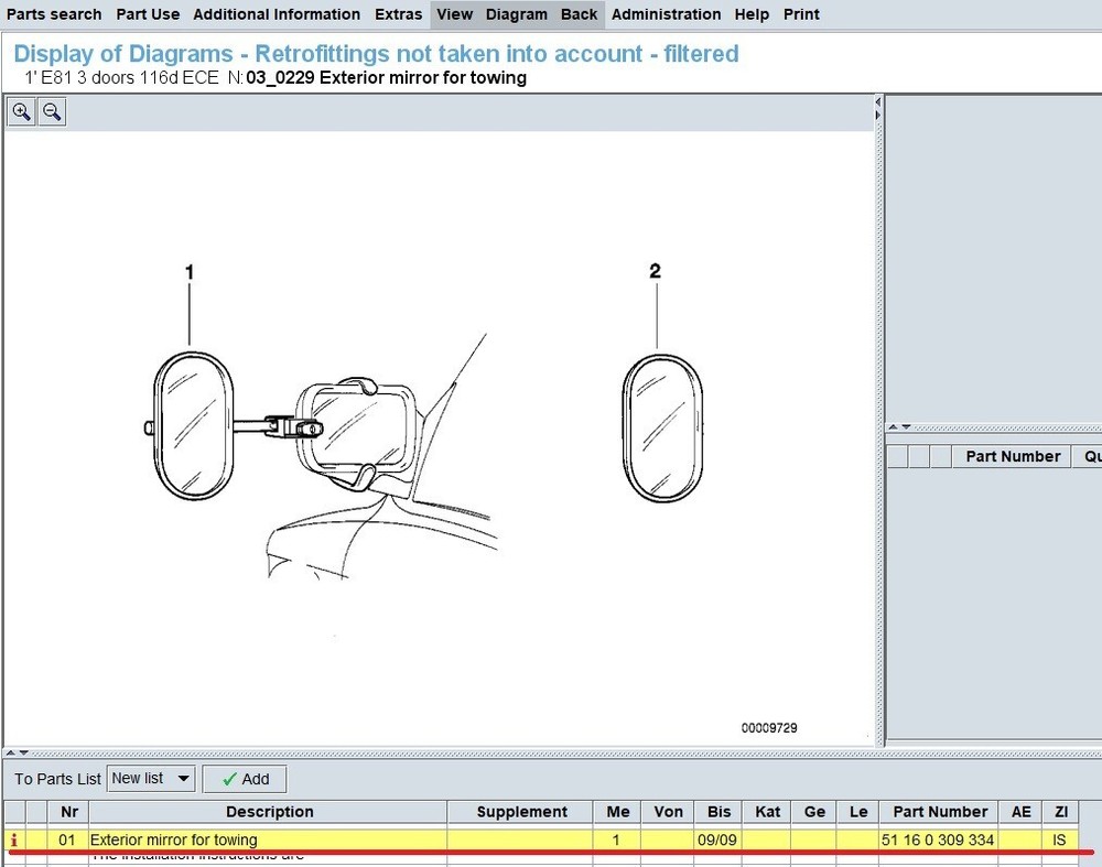 BMW Wing Mirror Extensions for Towing 51160309334