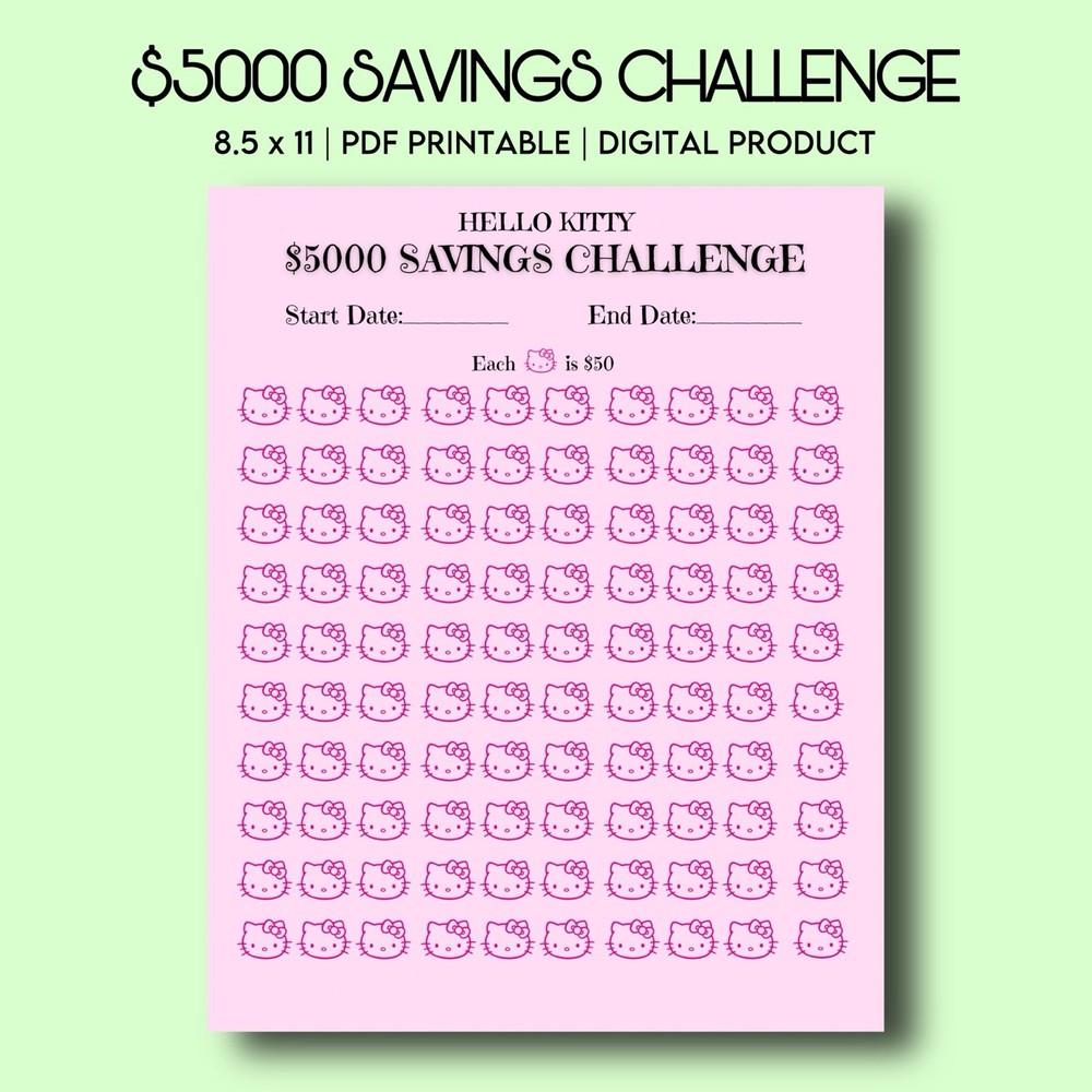 5K Hello Kitty Money Tracker