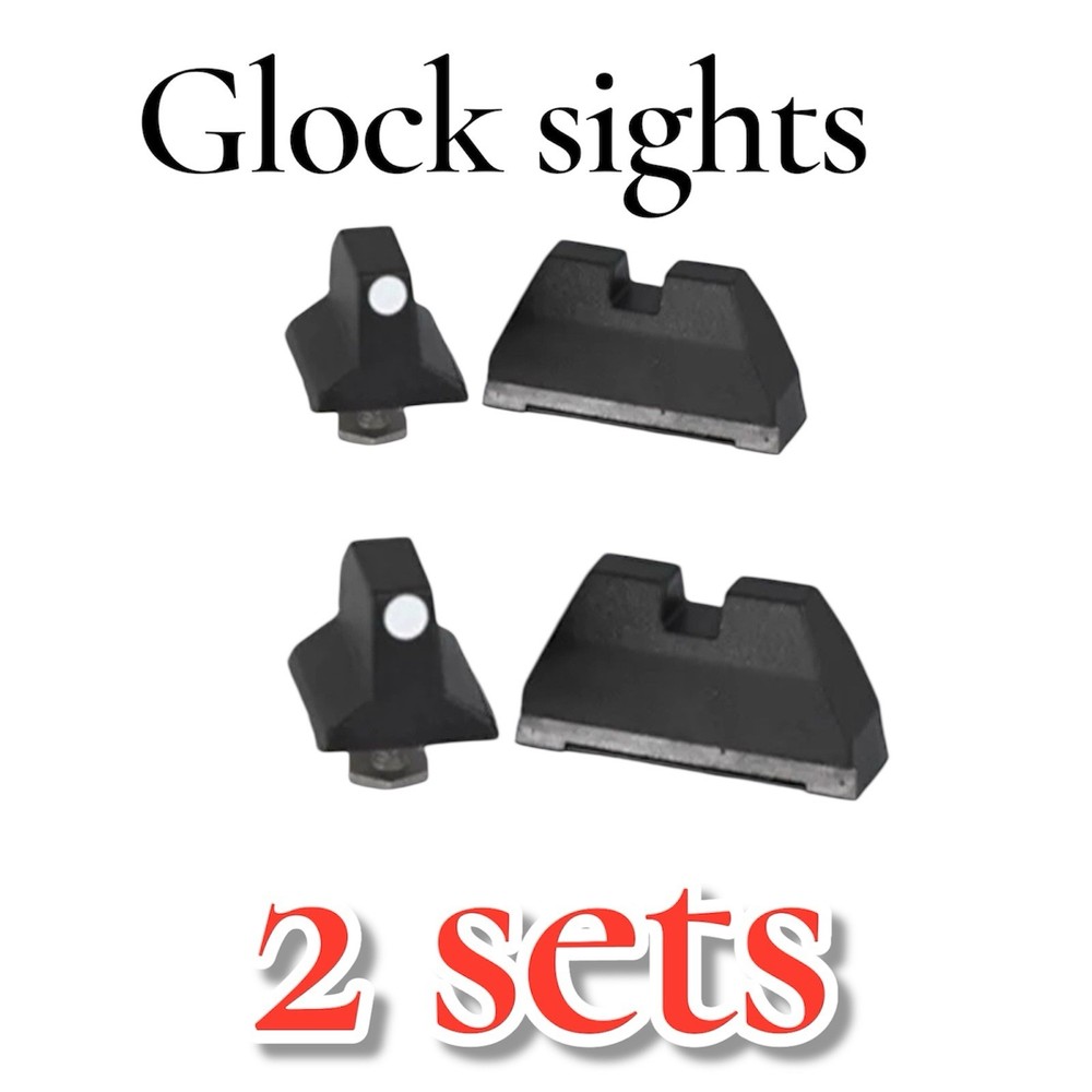 Glock 19, 23, 17  Suppressor Height Sights for Glock Poly White Dot 2 Sets!!