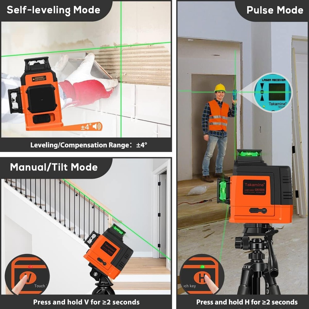 12 Lines Laser Level Self Leveling Green Cross Line for Construction
