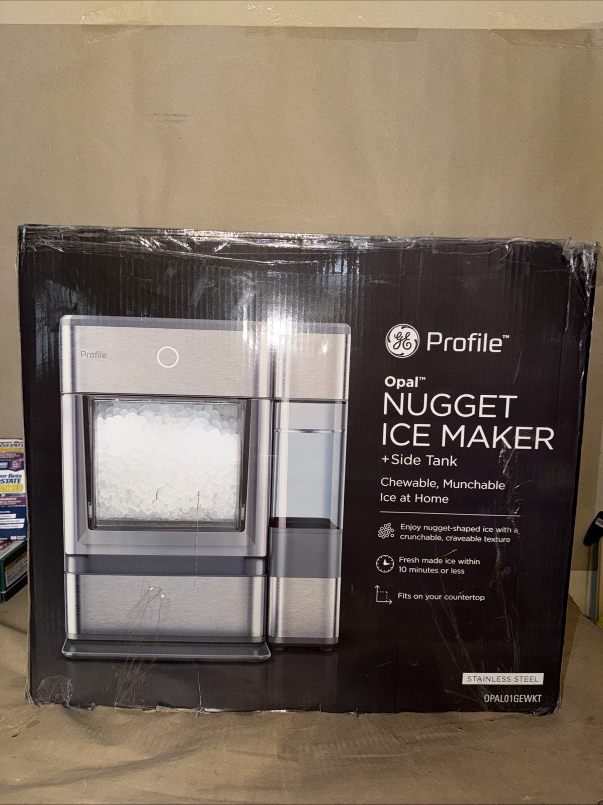 GE Profile Opal Nugget Ice Maker + Side Tank Countertop Icemaker Stainless Steel