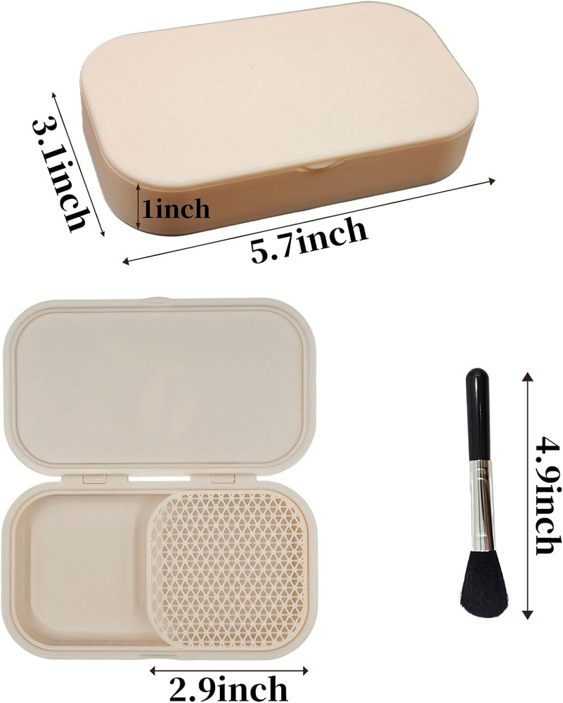 Cornstarch Tapper Box for Polymer Clay, Leak-Proof Snap-Lock and Non-Stick Inter