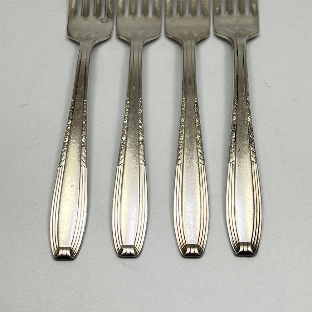 Harmony House Silverplate Serenade Dinner Fork Flatware Silverware 4Pc Set