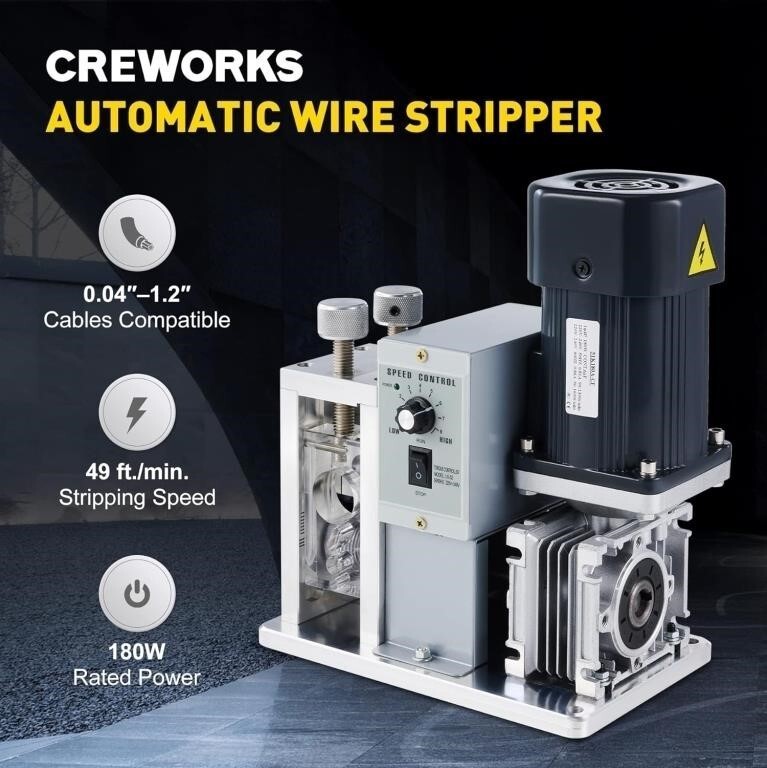CREWORKS Automatic Electric Wire Stripper for 0.04"-1.2" Wire *FREE SHIPPING*