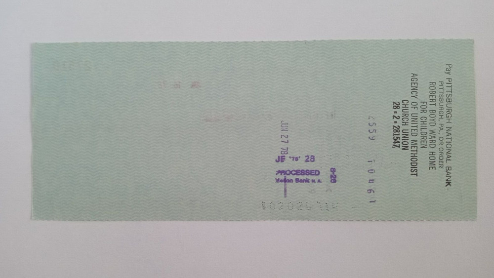 Ward Home: 1978 Pittsburgh Pirates Expense Check