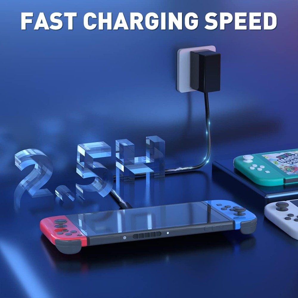 15V USB C Charger Compatible with Nintendo Switch 2/Switch/OLED/Lite/Steam Deck