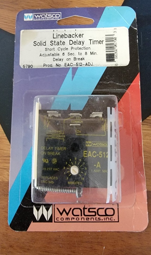 NEW Watsco Linebreaker Solid State Delay Timer 6sec to 8min Delay on Break