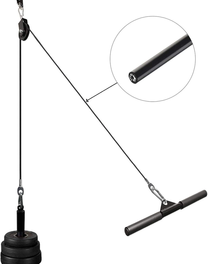 Fitness Pulley Cable,Replacement Cable Machine Accessories,Cable 79", black