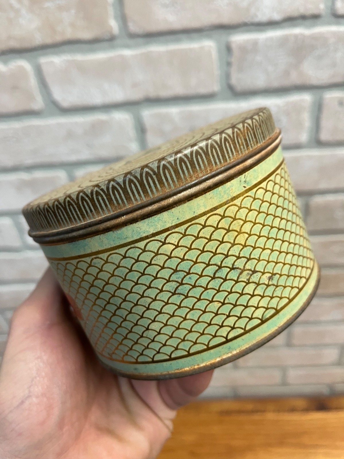 Vintage 1920s No. 4711 Lavender Bath Powder Tin FULL Art Deco Mulhens & Kropff