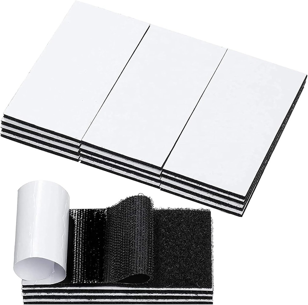 12 Sets 2x4 Inch Hook and Loop Strips with Adhesive - Double Sided Tape Heavy...