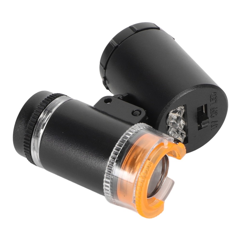 Mini 60X LED Microscope & UV Currency Detector Adjustable Light Angle PocketNew☚