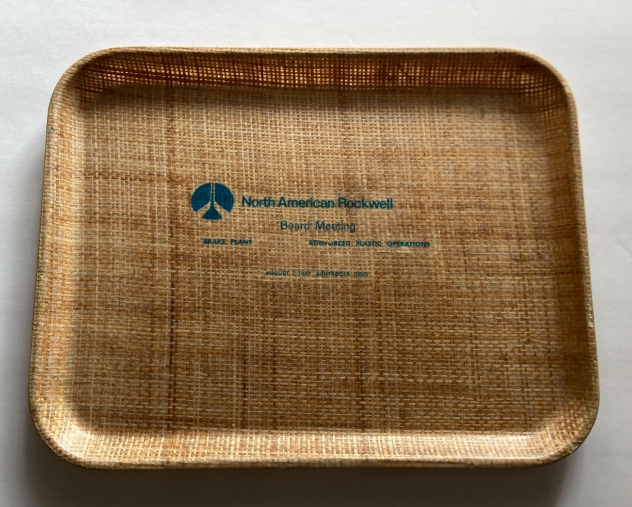 Original NASA Aug. 7, 1970 North American Rockwell Reinforced Plastic Ops Tray
