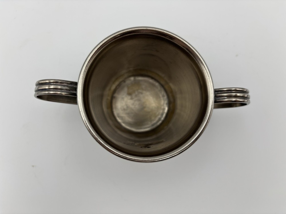 Vintage Silverplate Double Handled Duck Baby Cup Nursery Keepsake Gift Decor