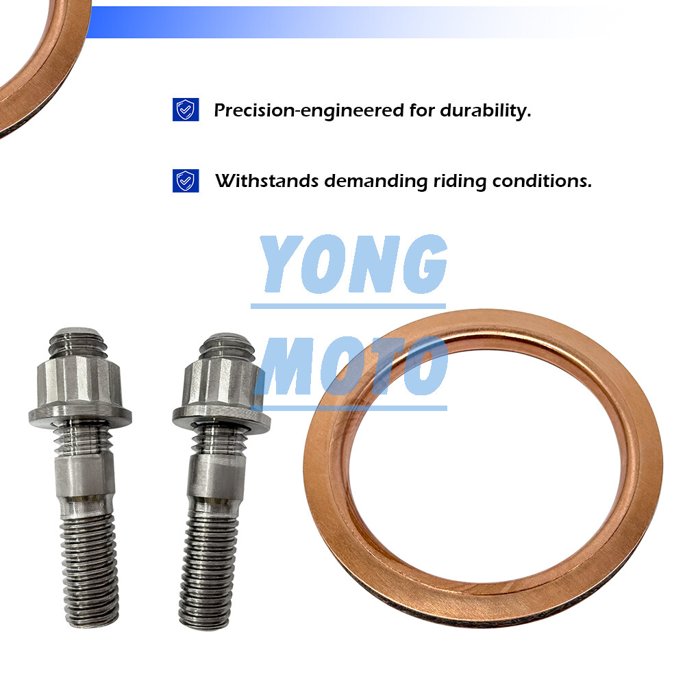 Titanium Head Pipe Exhaust Stud Bolt Gaskets Kit for Yamaha YZ400F YZ426F YZ450F