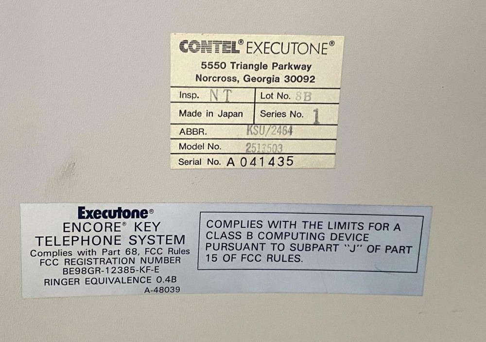 Executone Encore 2464 Key Service Unit Contel 2513503