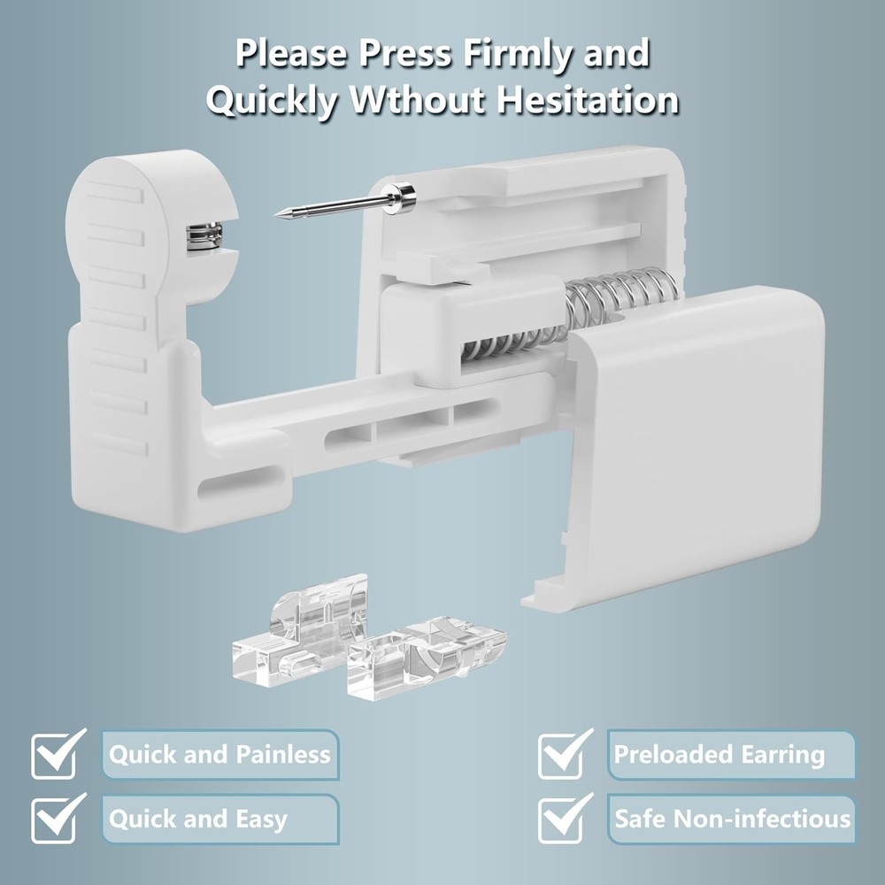 Ear Piercing Kit, Anzero 2 Pcs Disposable Gun with Preloaded 5mm