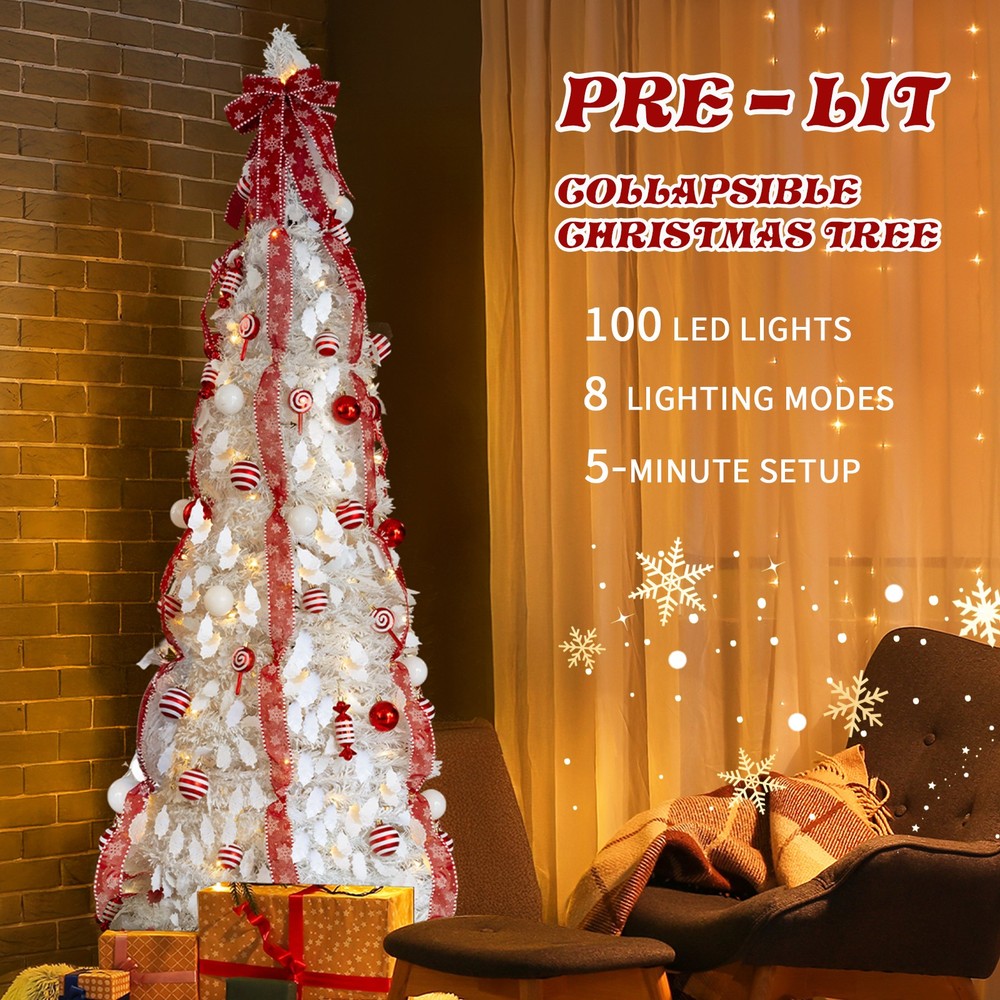 6 FT Fully Decorated Pre-lit Christmas Tree