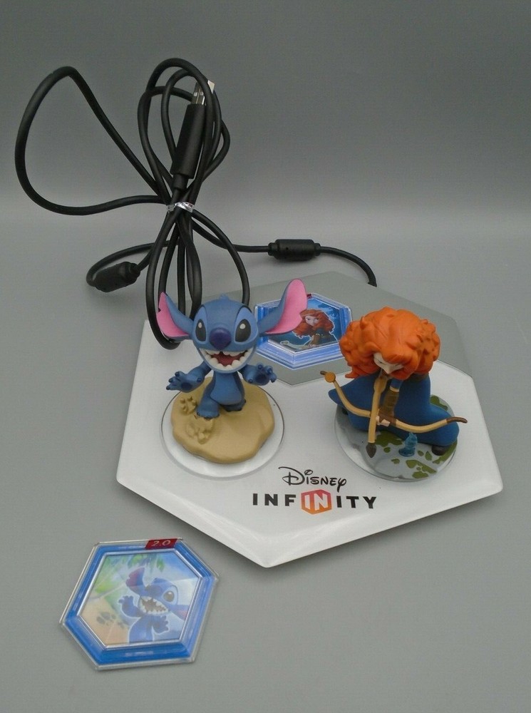 Disney Infinity 2.0 PS4 Brave Merida & Stitch Game Figures Power Discs & Base
