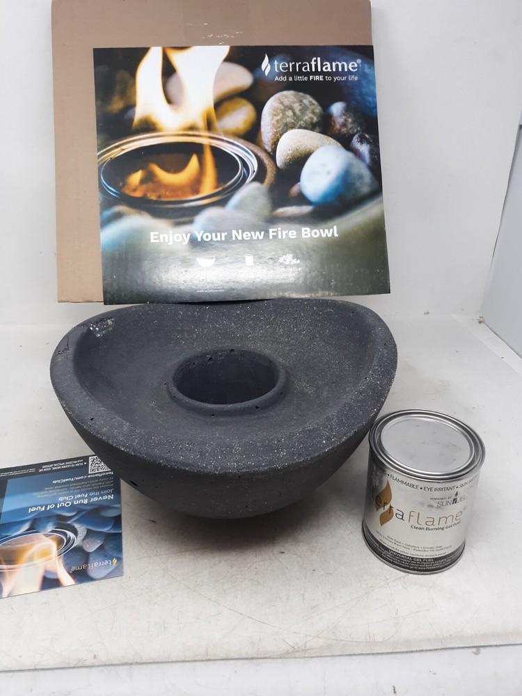 TerraFlame Wave Fire Bowl Single Fuel Starter Set - Graphite