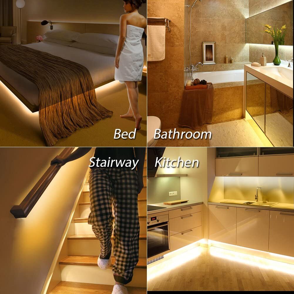 16.4ft Motion Activated LED Strip Light Waterproof for Kitchen, Bed, Stair