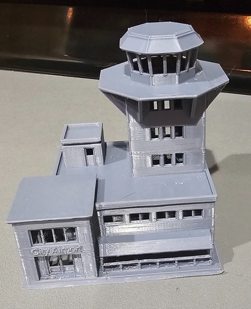 N-Scale AIRPORT WITH BASE 3D Model 1:160 Scale for Train Layout Compact Version