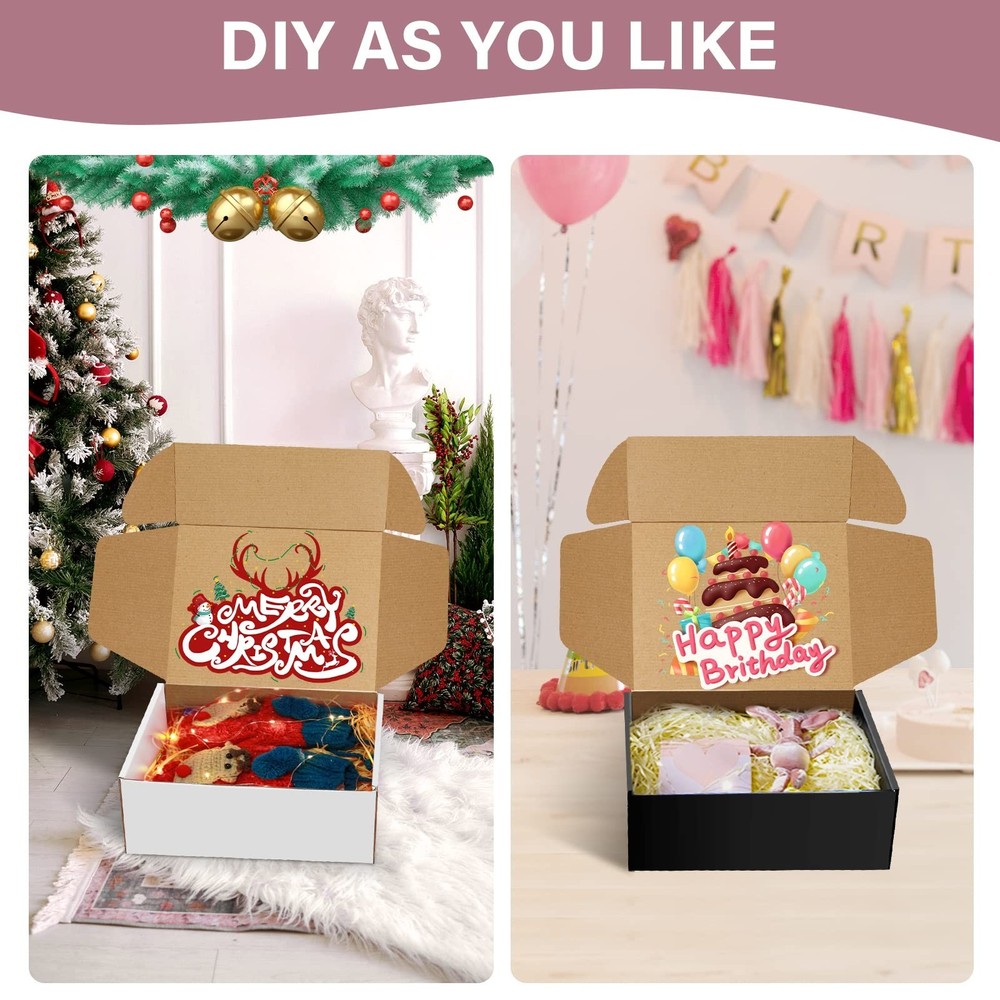 30 Pack 8x6x3 inches White Shipping Boxes, Corrugated Mailer Boxes, Packaging...