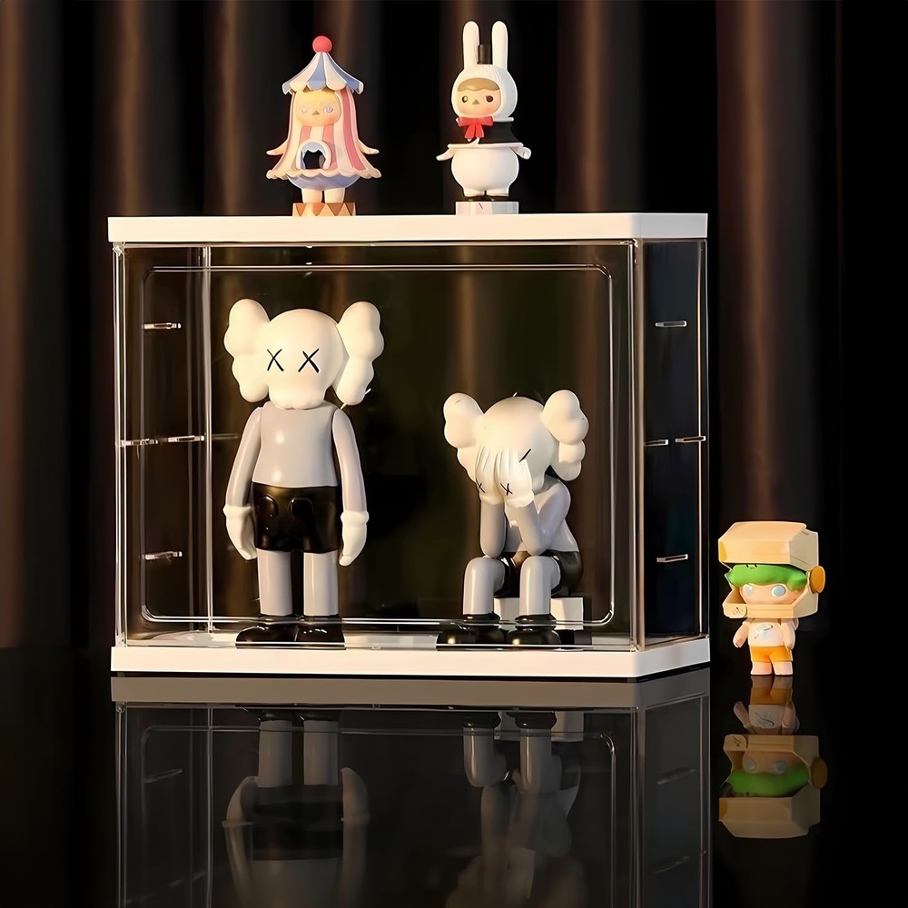 Acrylic Display Case with Shelves Stackable Collectibles Organizer for Blind ...