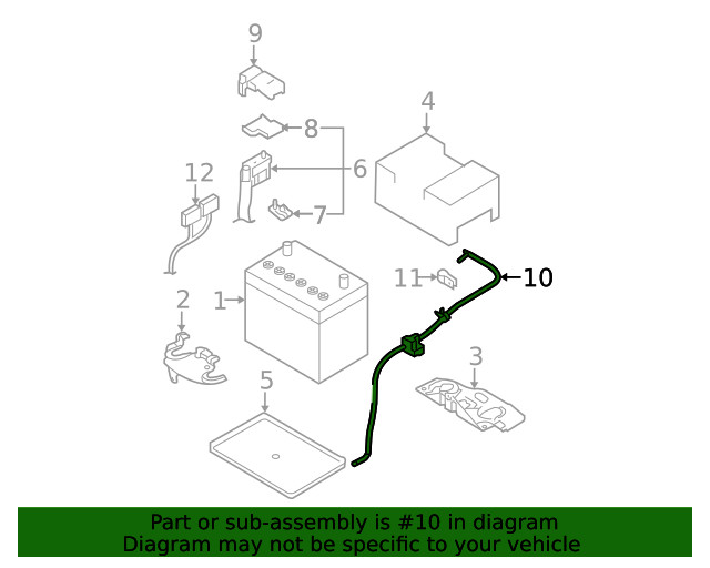 Genuine Nissan Battery Cable 24080-EM35A
