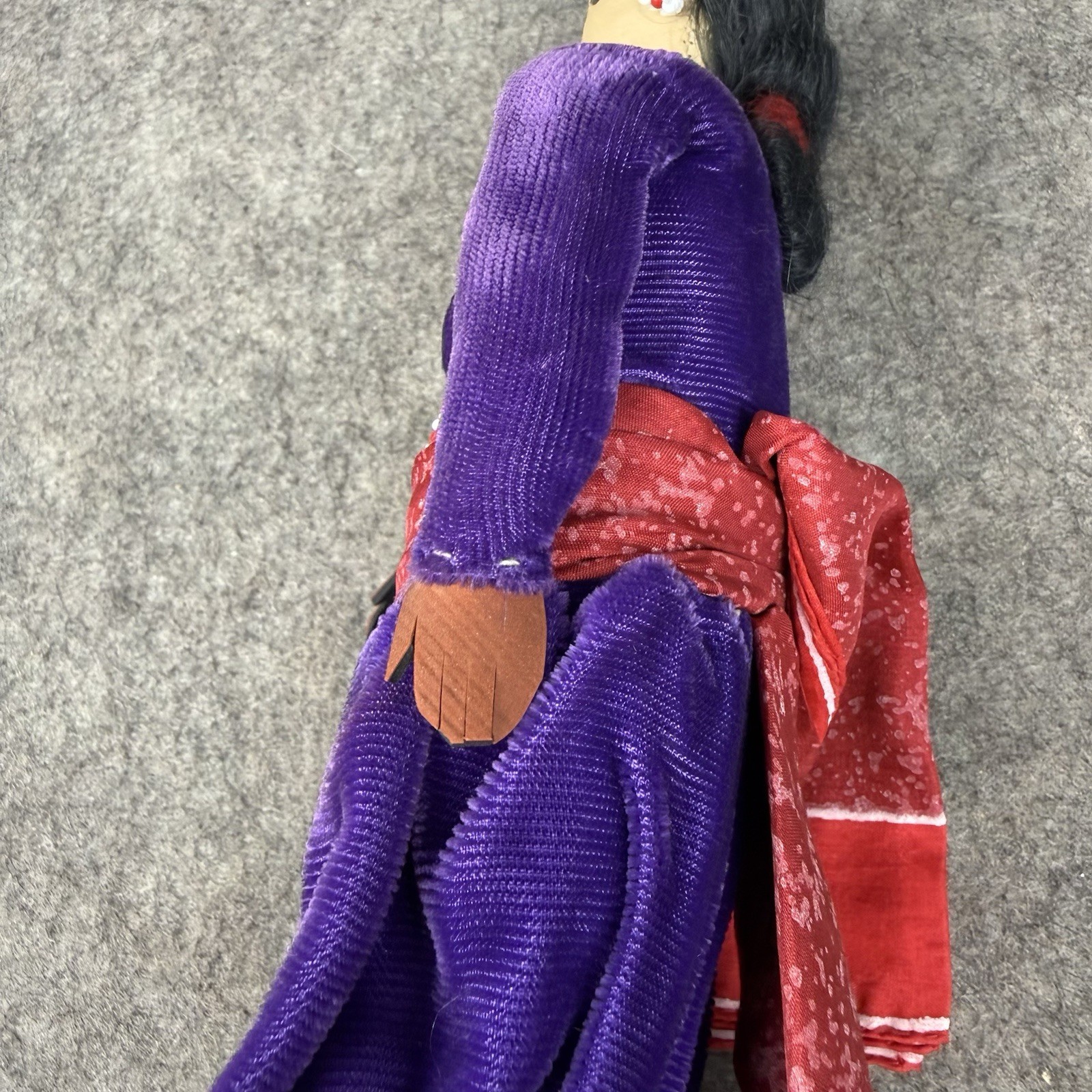 Vintage Native American Navajo Beaded Handmade Doll in Purple Velvet Dress