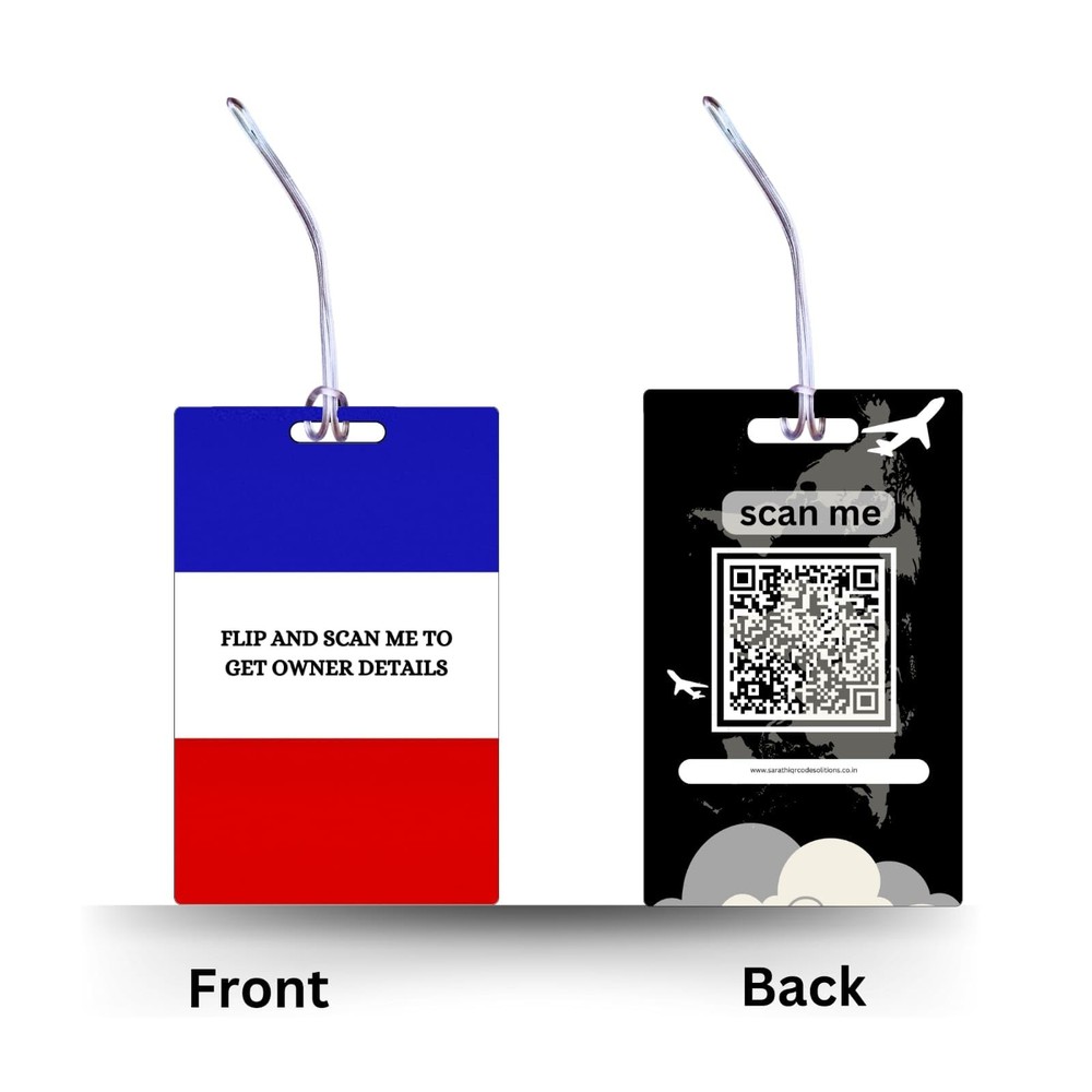 Generic 2 Smart Luggage Tags with Email Alert Privacy Protected Black