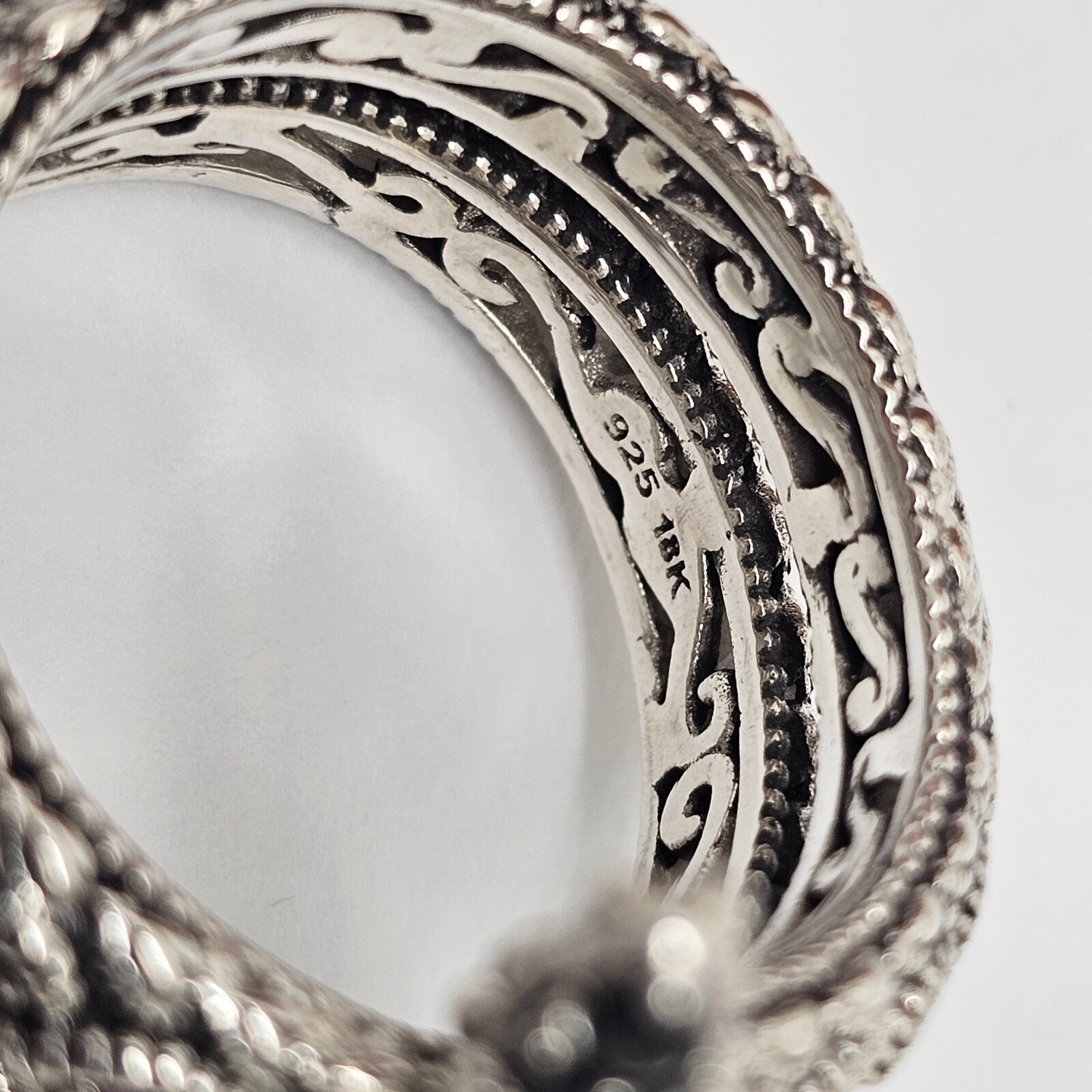 BARBARA BIXBY STERLING SILVER 18K MULTI-STONE KING COBRA SNAKE RING,9,BOX/POUCH