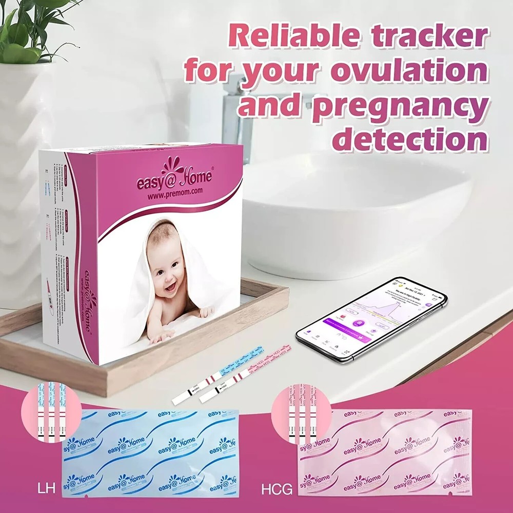 Easy@Home Ovulation & Fertility Test Kit + BBT Thermometer and Testing Cups