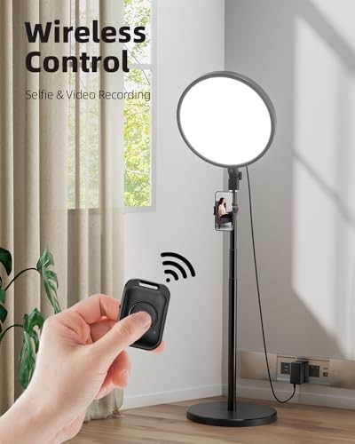 Large Ring Light with 79" Stand, 6500K Full-Screen Selfie Light Ring