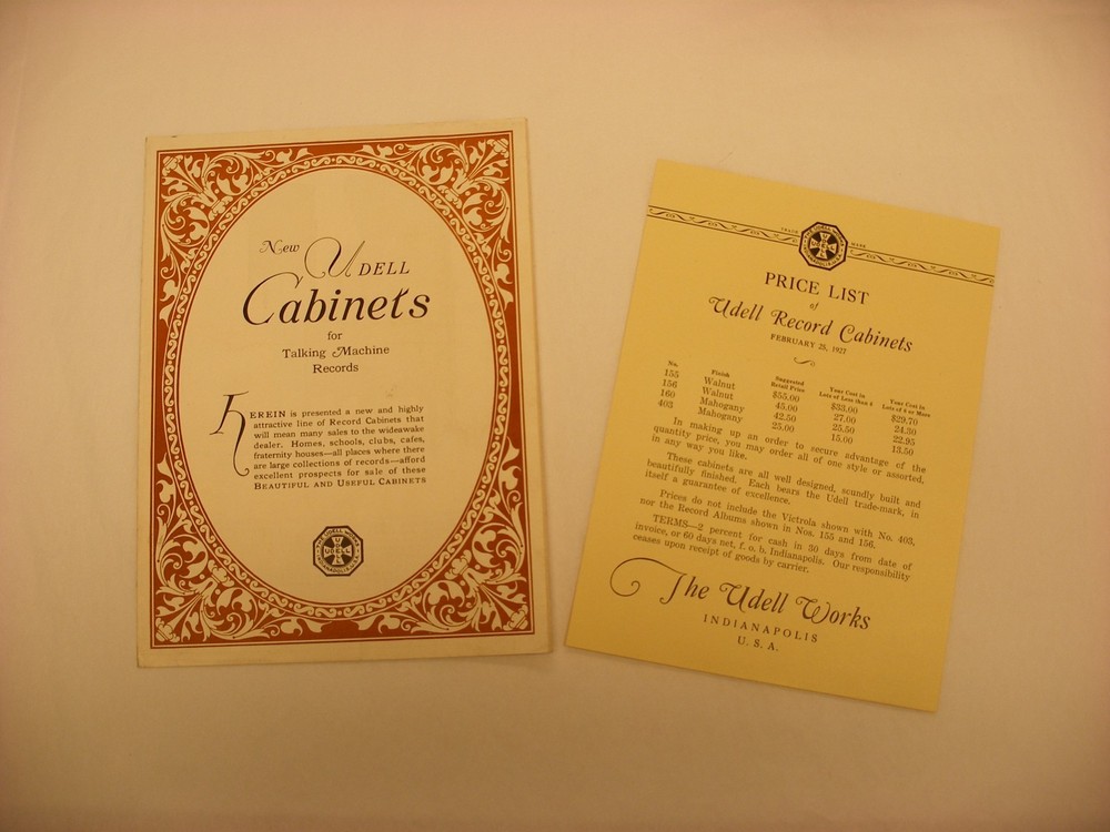 Original Phonograph Record Cabinet Catalog - Udell Disc Record Cabinets