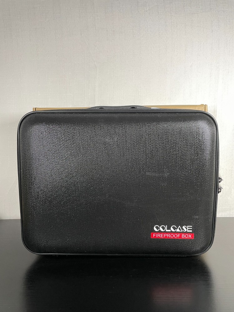 Colcase Black Portable Safe Fireproof Box With Combination Lock