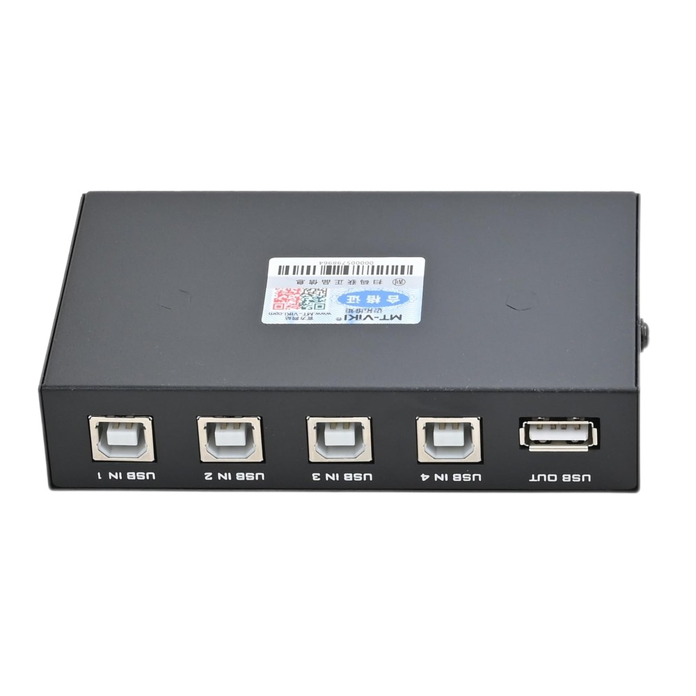 4 Port USB 2.0 Sharing Switch, Manual Hub, 4 PCs Share 1 Printer, Scanner