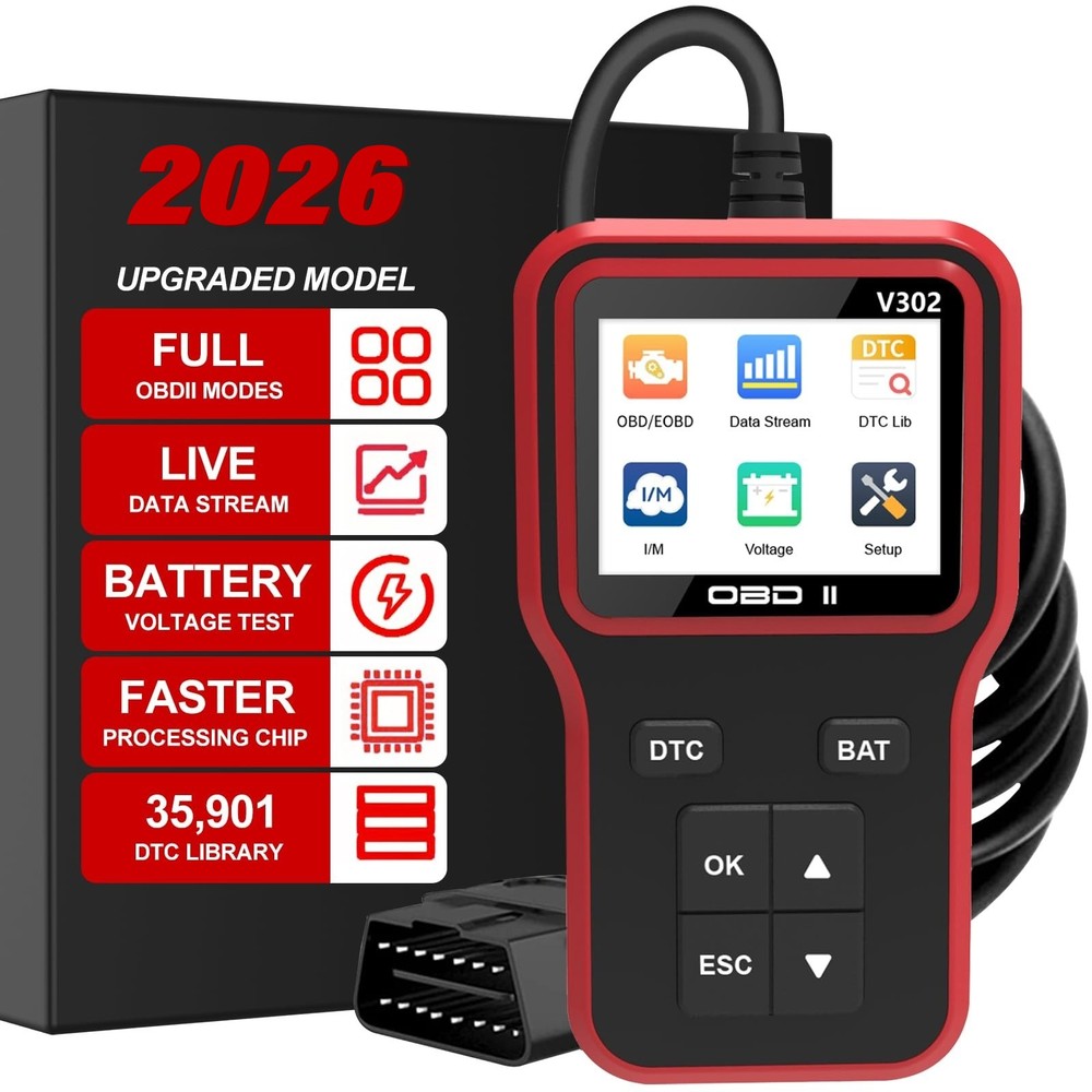 OBD2 Scanner Car Code Reader Battery Voltage Test O2 Sensor Live Data EVAP Test