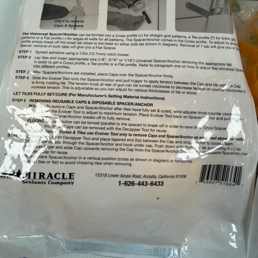 Levolution Flat Spacer PART A - Tile Leveling 50 Per Pack 1/8" ( Lot 2 Packs)