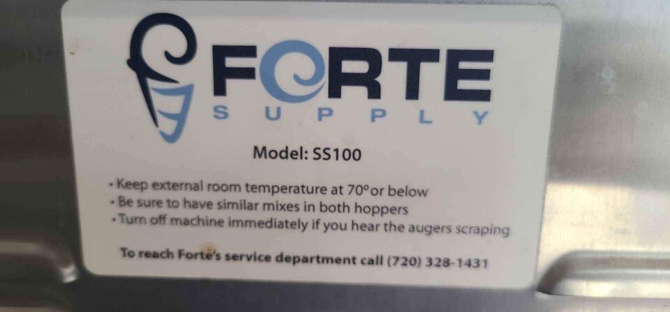 Forte SS100 SOFT SERVE MACHINE