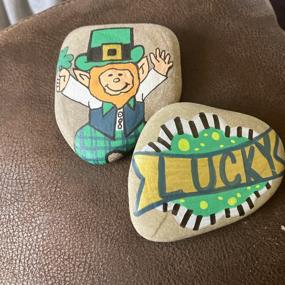 Hand Painted Rocks St Patrick’s Day
