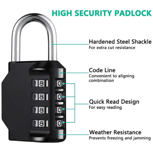 Combination Lock Resettable 4 Digit Padlock with Combination, AIHYTU Waterproof