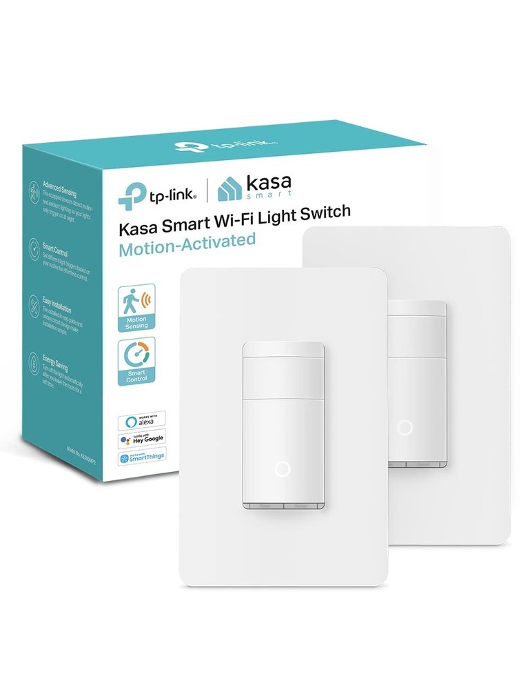 Smart Home Motion Sensor Light Switch, 2-Pack, Compatible with Alexa & Google