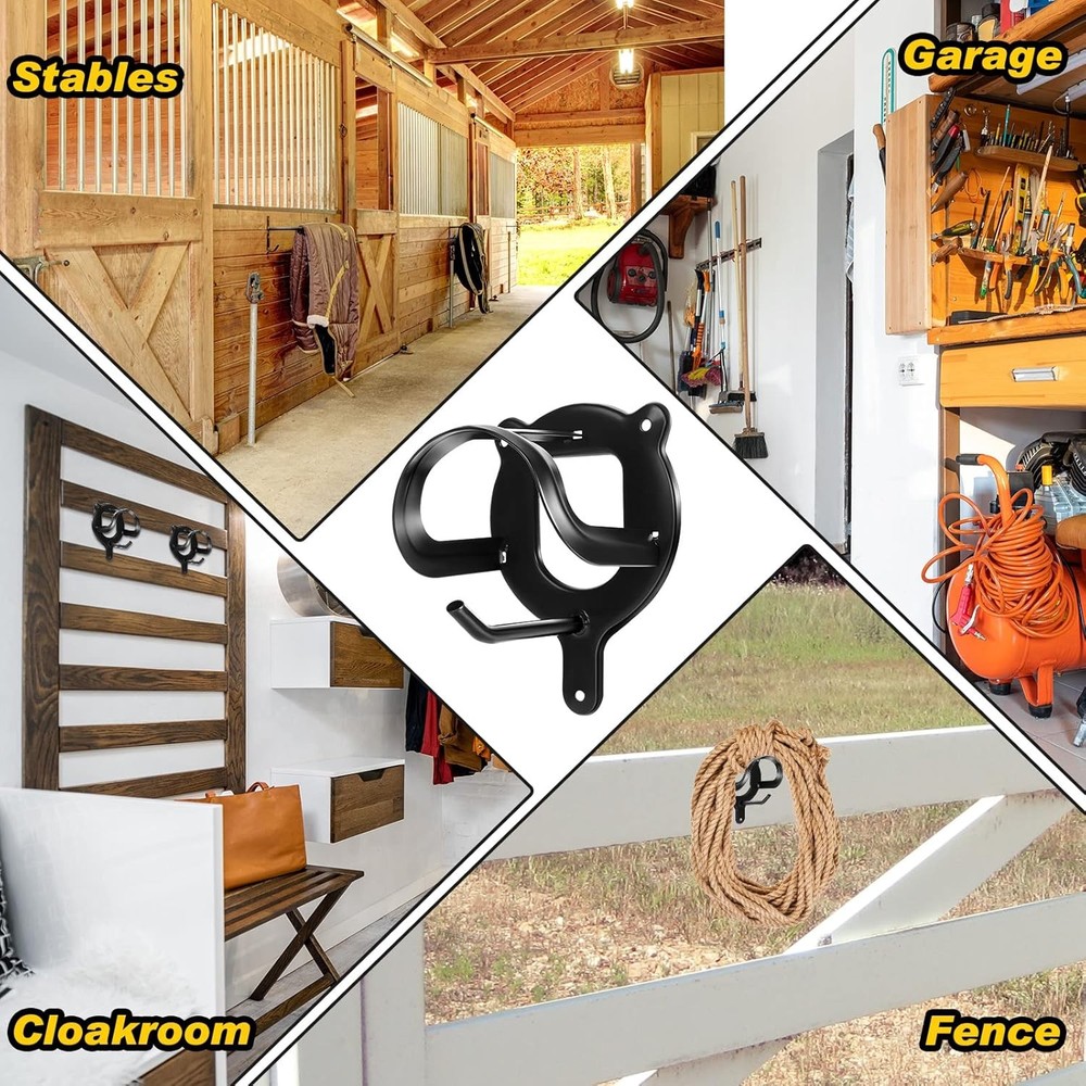 6 Counts Horse Bridle Rack Bracket Hooks Tack Storage...