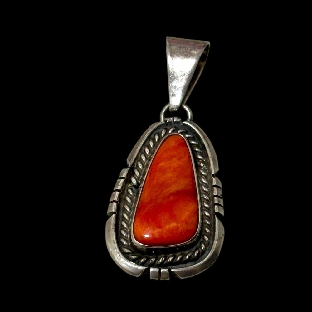 Vintage Native Signed Spiny Sterling Pendant