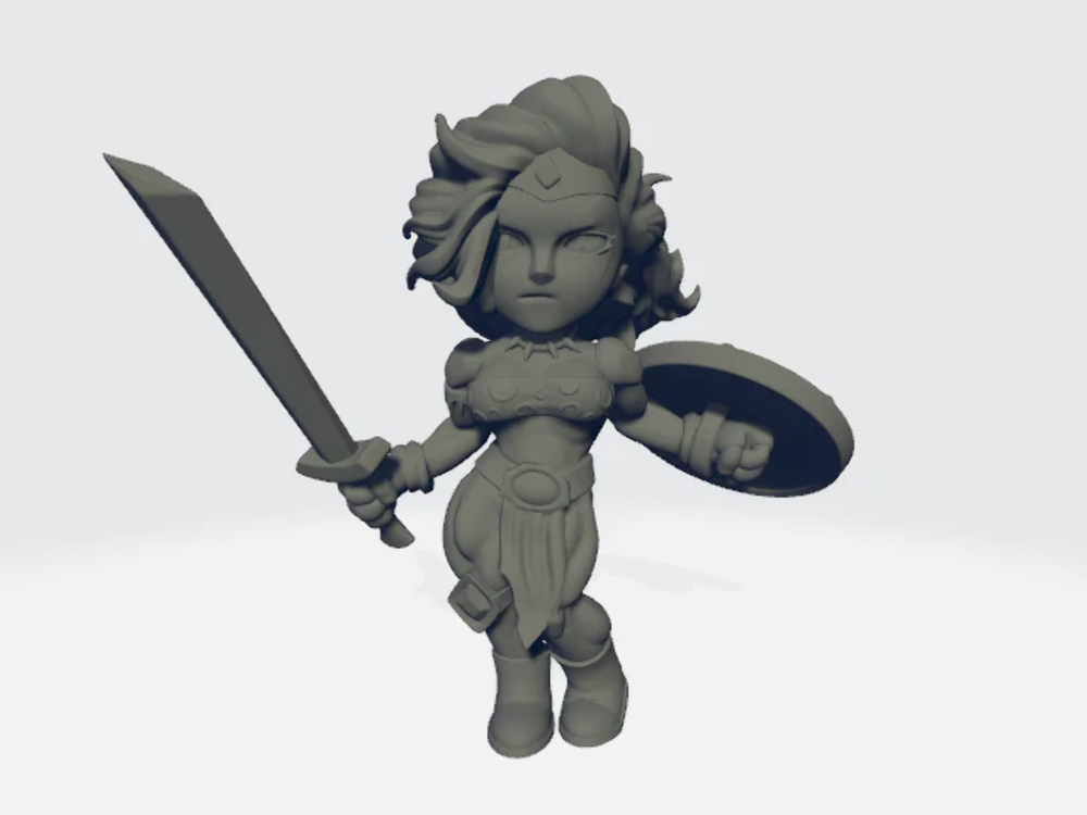 Chibiatures - Amazon Shield Sword Warrior #1