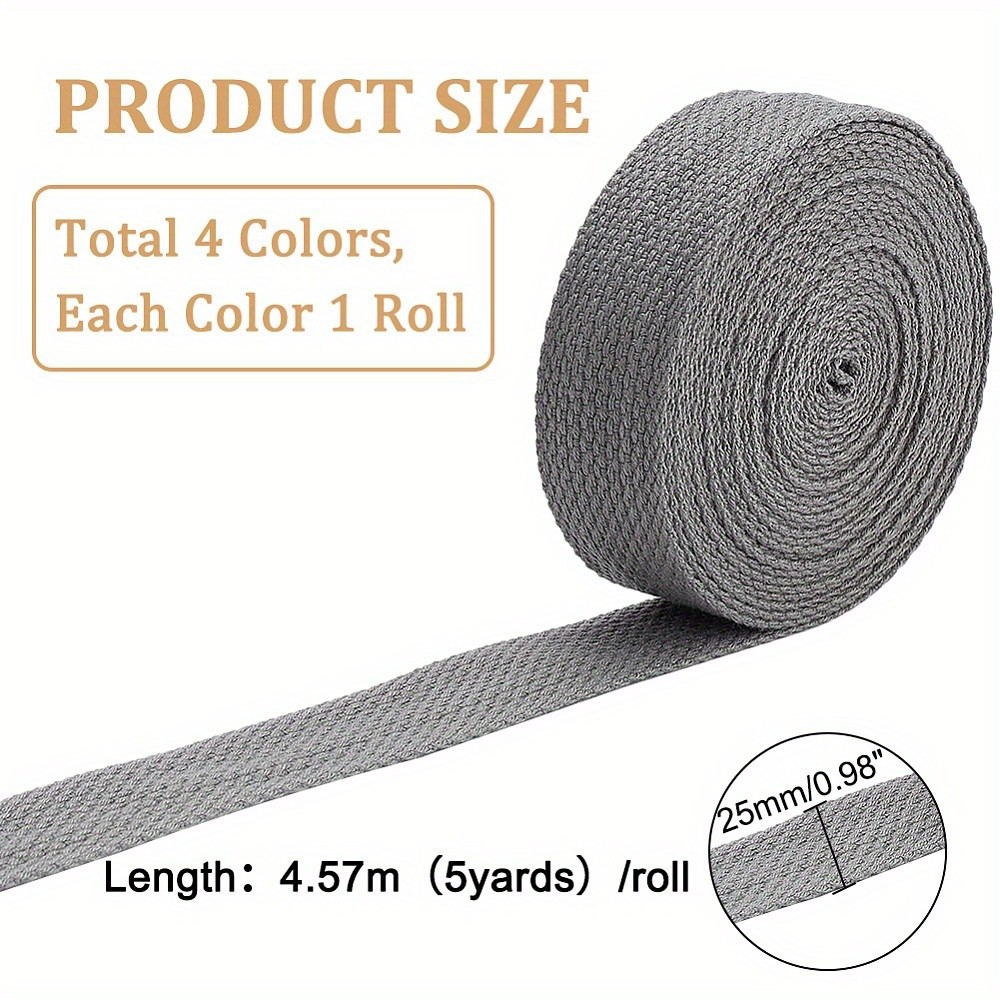 1set 4 rolls 4 colors Flat Polyester Cord/ Webbing Garment Sewing Accessories