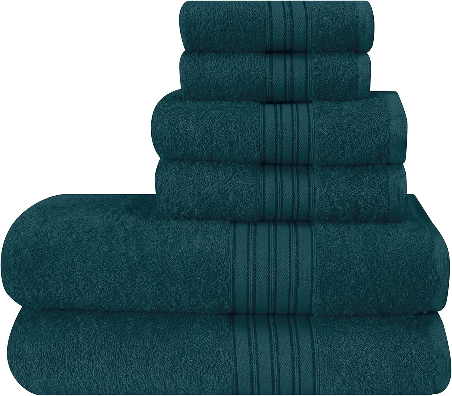 6 Pack Cotton Towel Set Ultra Soft Quick Dry 2 Bath Towels 2 Hand Towels