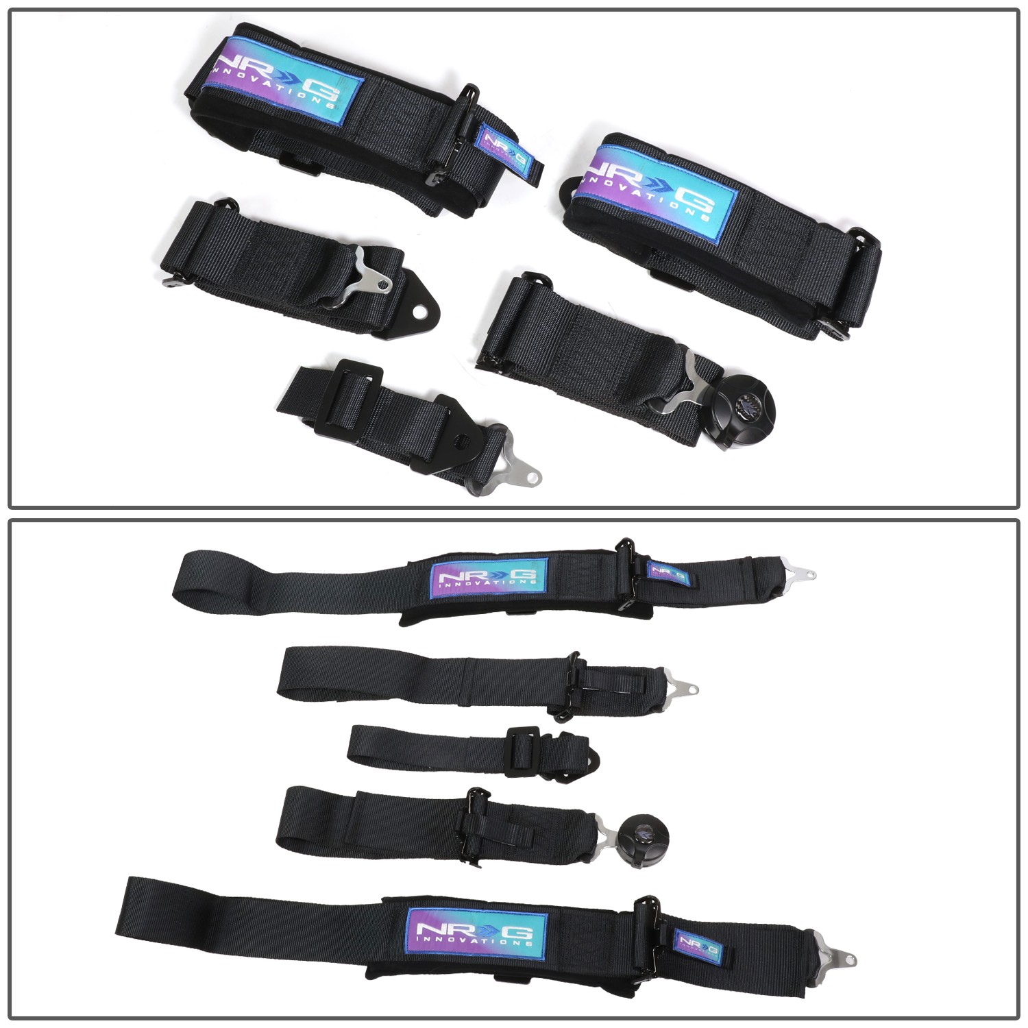 NRG INNOVATIONS SBH-B6PCBK 5-POINT 3"WIDTH SEAT BELT HARNESS W/CAM LOCK BUCKLE