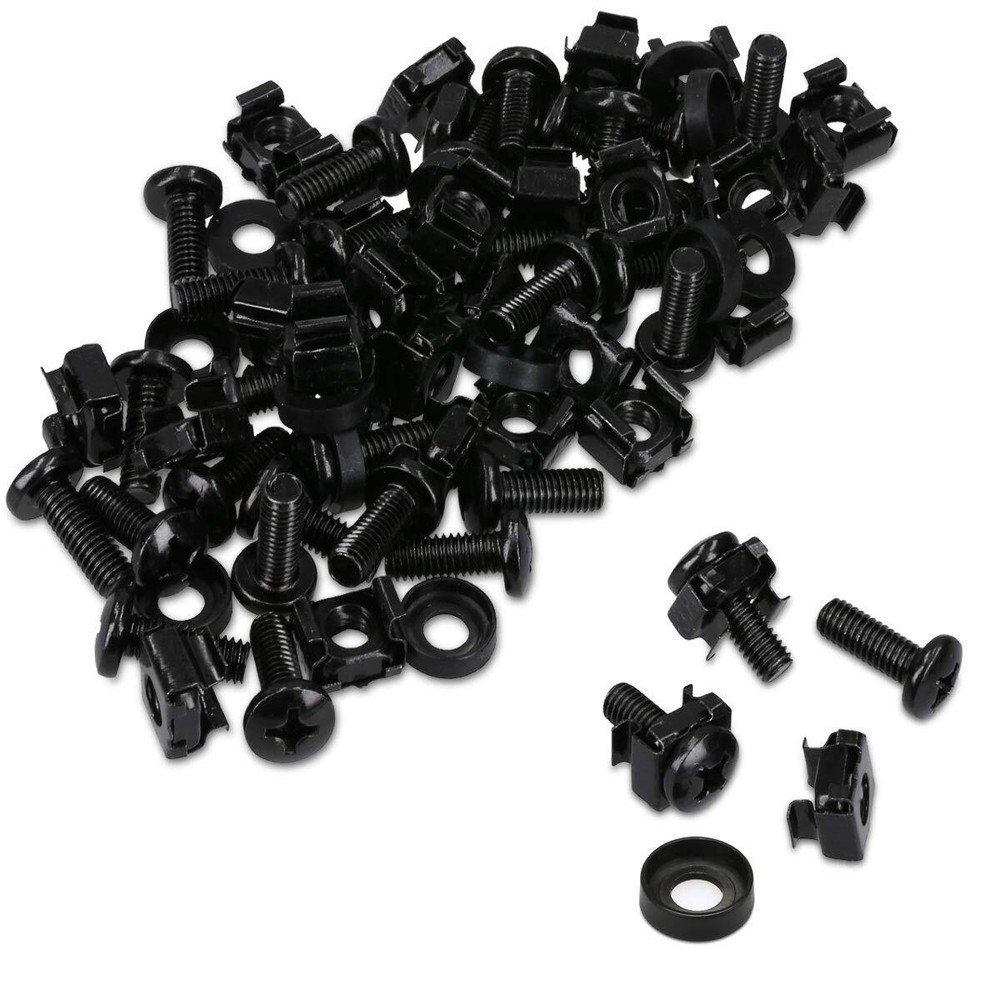 50 Pack M6 Cage Nuts Bolts and Washers Kit - For Patch Panel Rack Mount Equip...
