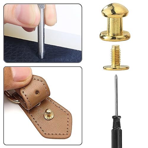 30 Sets 8MM Round Head Button Stud for Leather Chicago Screws Spikes and Stud...